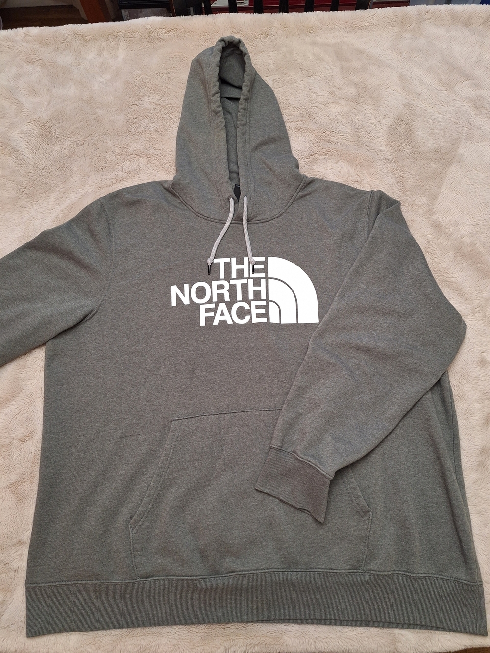 The North Face Grey Pullover Hoodie with White Logo XXXL